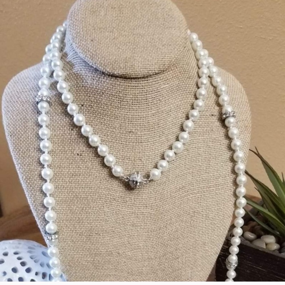 Pearl convertible 3 piece necklace set